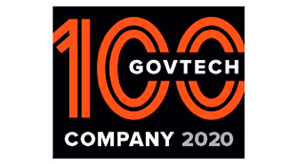 Logo of the "govtech company 2020" featuring the number 100 in a stylized font.