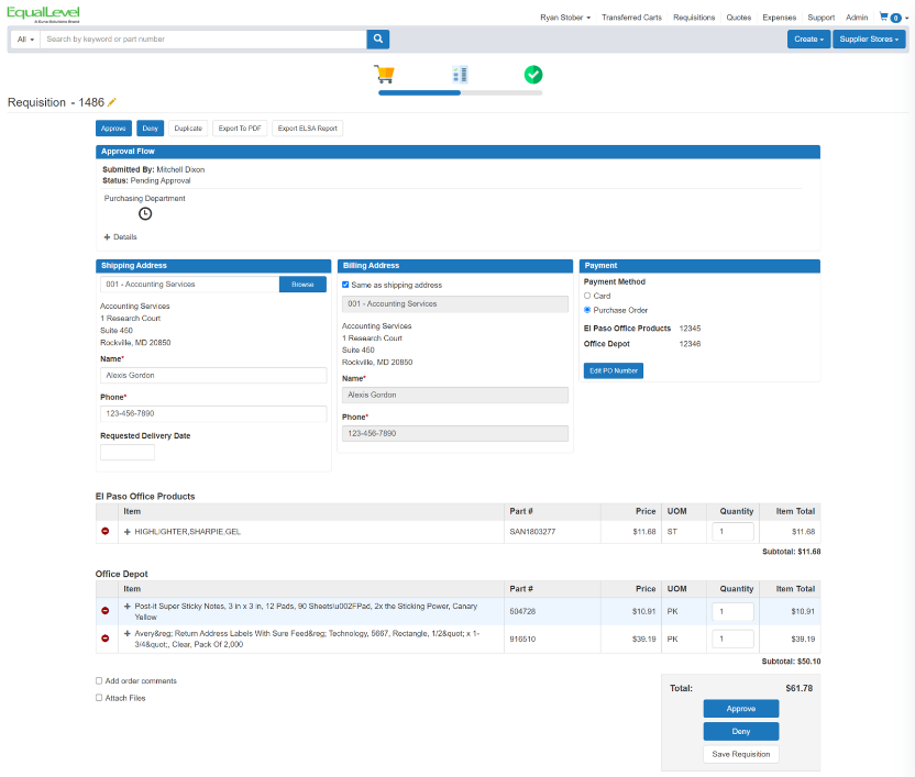 Approval workflow in Euna Procurement