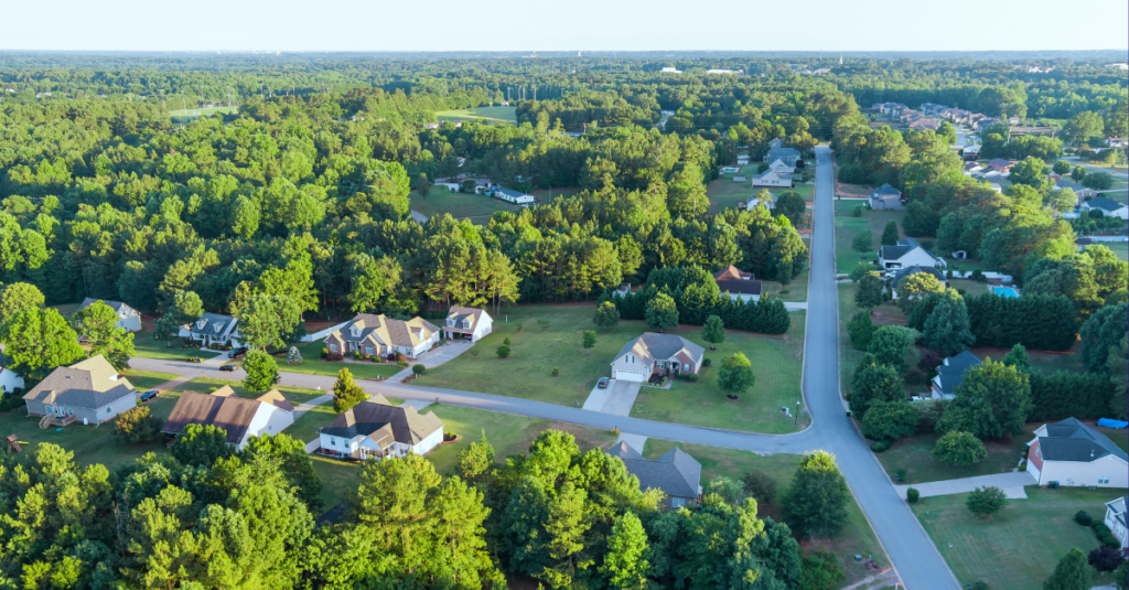 Areal view of a small town