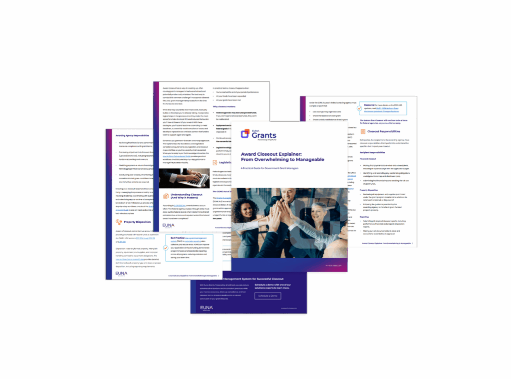 Euna Grants Award Closeout Explainer for Grant Managers Cover