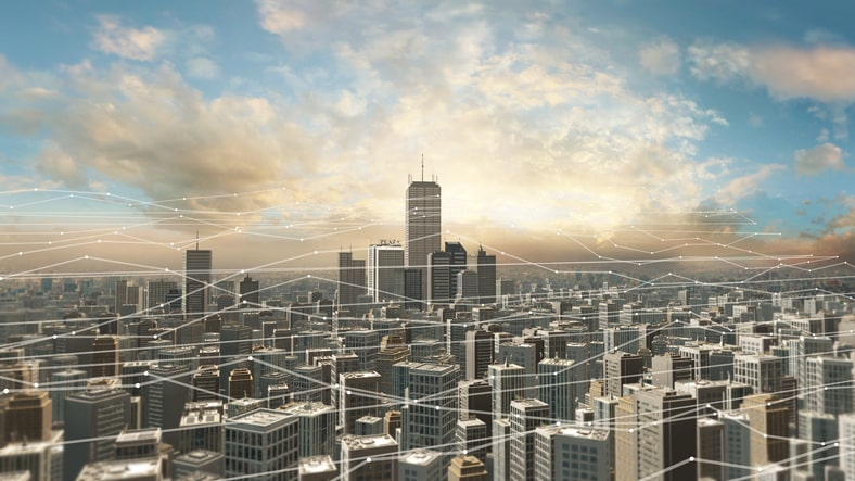 view of a downtown city where public sector uses Euna Payments to build customer trust for online payments