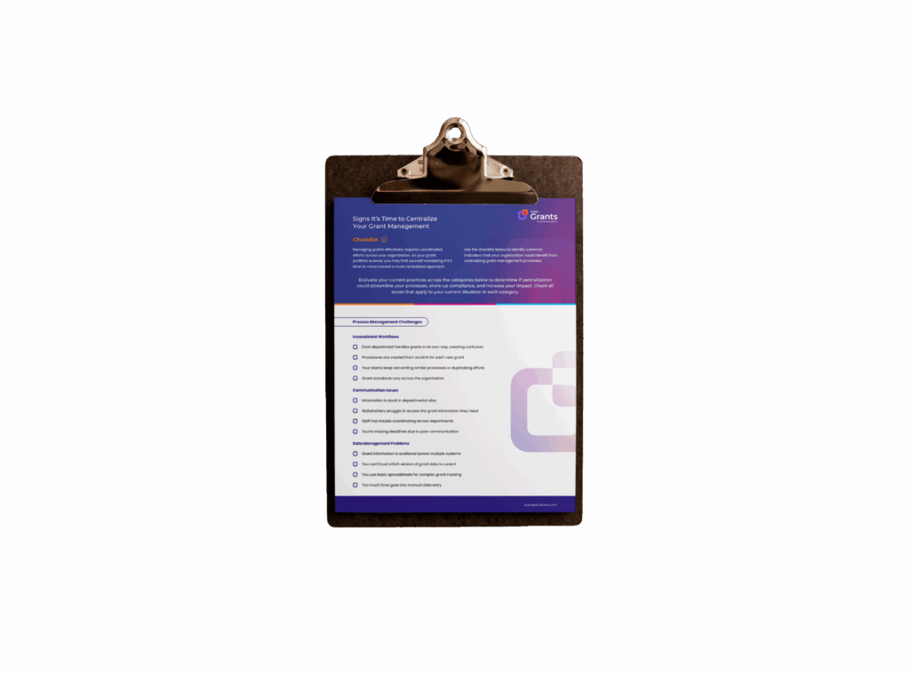 Euna Grants Powered by AmpliFund Grant Management Centralization Checklist for Grant Managers