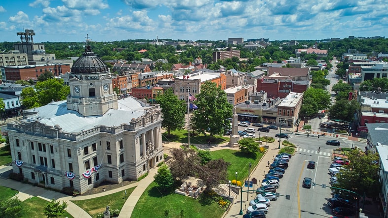 Arial view of city improving revenue collection through Euna Payment Integration
