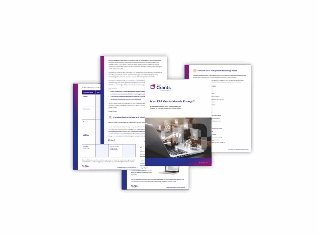 Euna Grants Powered by AmpliFund ERP Workbook Grant Managers in Grant Management
