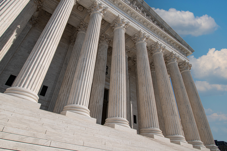 Government Building with blue sky in background