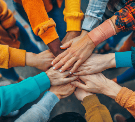 NonProfit Employees hands together