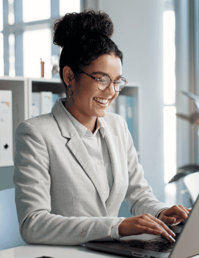 government employee on computer