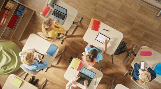 students working in classroom