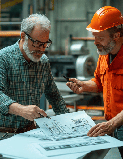 utility workers planning on the job