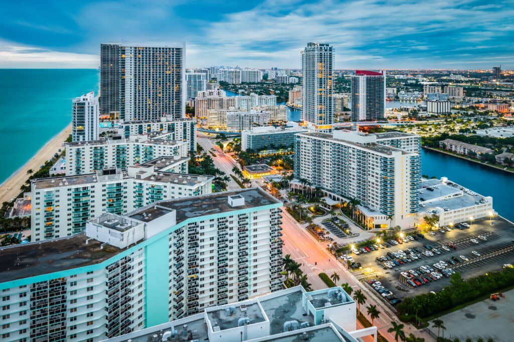 City of Hallandale Beach Arial view